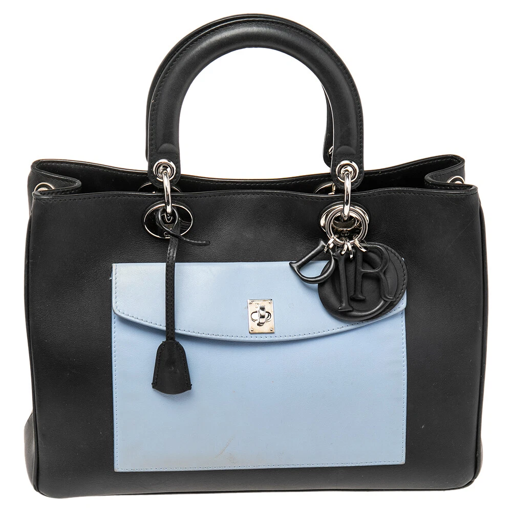 Sac fourre tout Dior Tri Color cuir Diorissimo poche