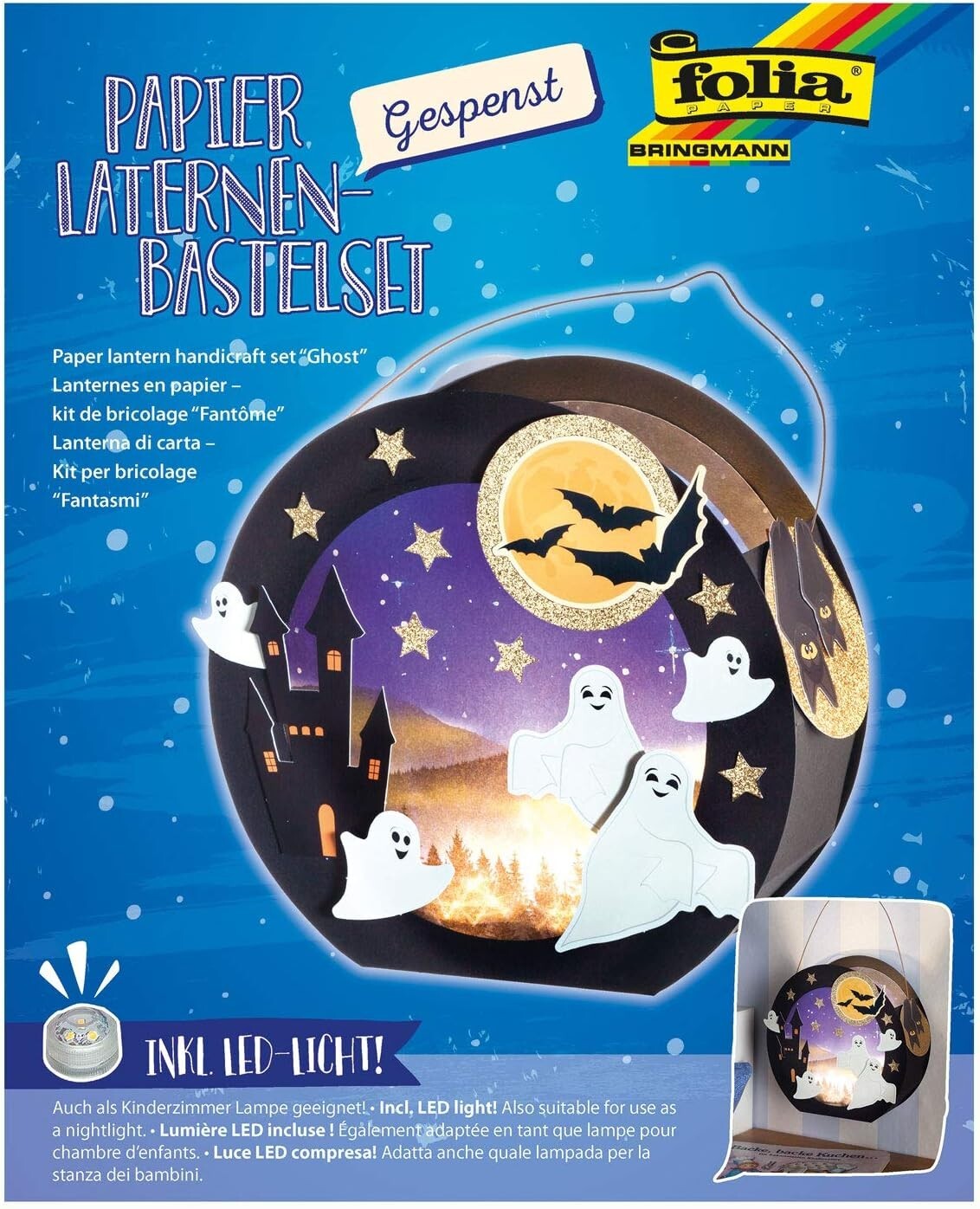 Folia 68102 - Laternen - Bastelset, Gespenst, Inklusive Laternenstab