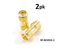 2-PACK SMA RF Adapter Female/Female Connector Gender Changer Coupler, RF-M101G-2