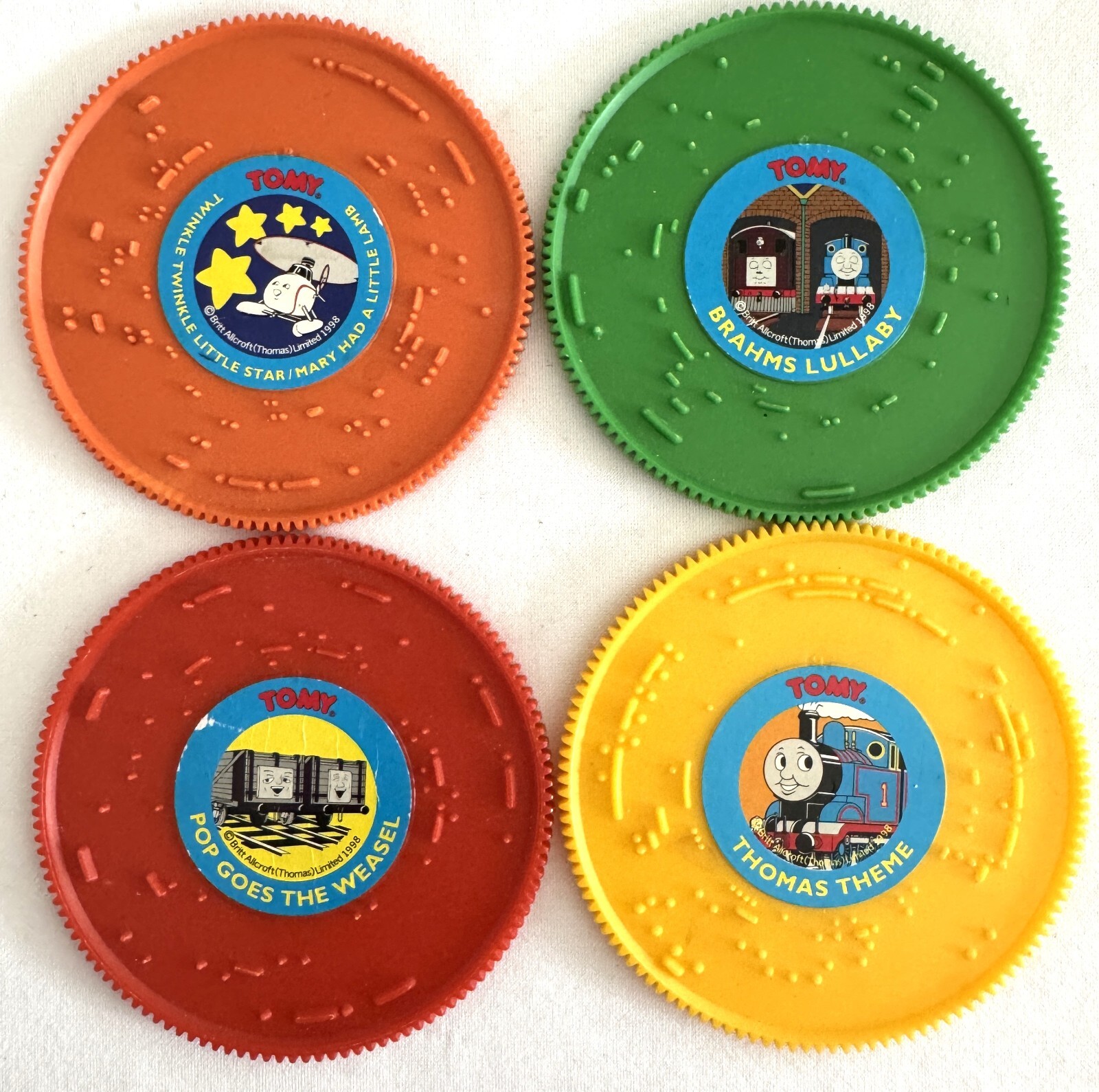 RARE 1998 Thomas & Friends Choo Choo Train Replacement Records Lot of 4 Disks  