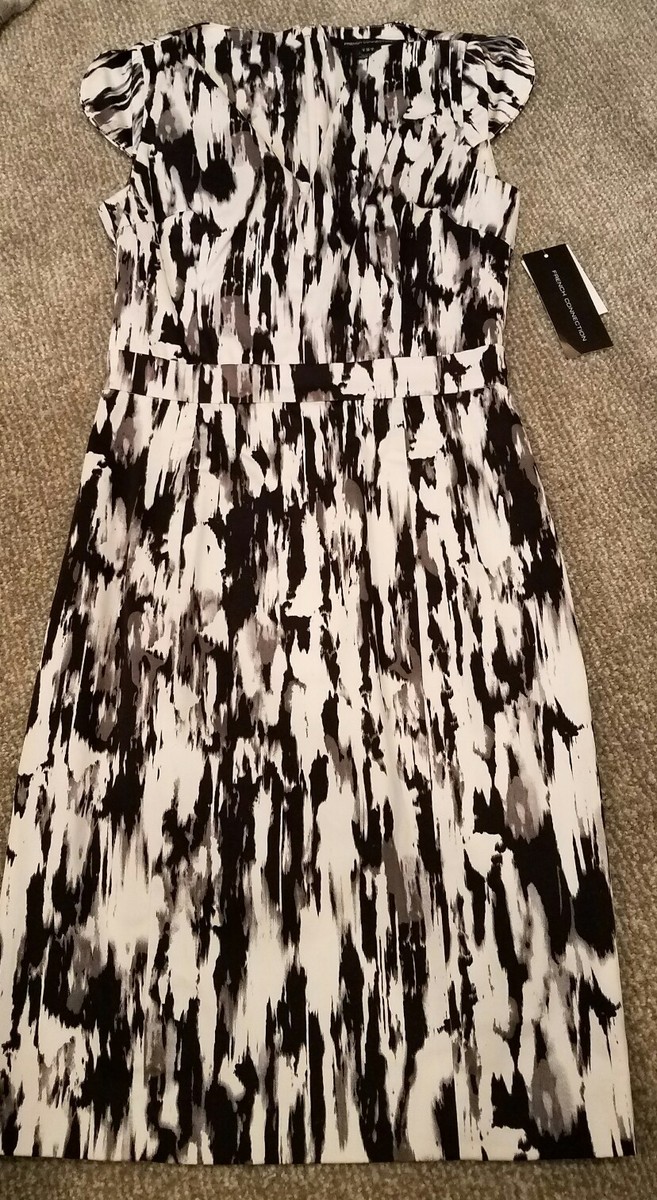 french connection white and black dress Polka Dot Candice Satin Dress Black/White