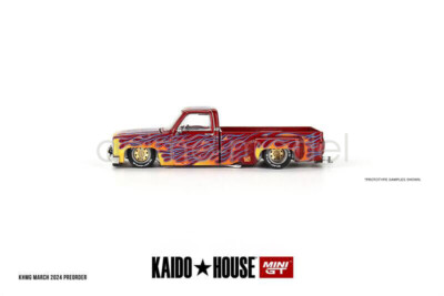Kaido House x MINI GT 1:64 Scale Silverado Dually on Fire V1 Model