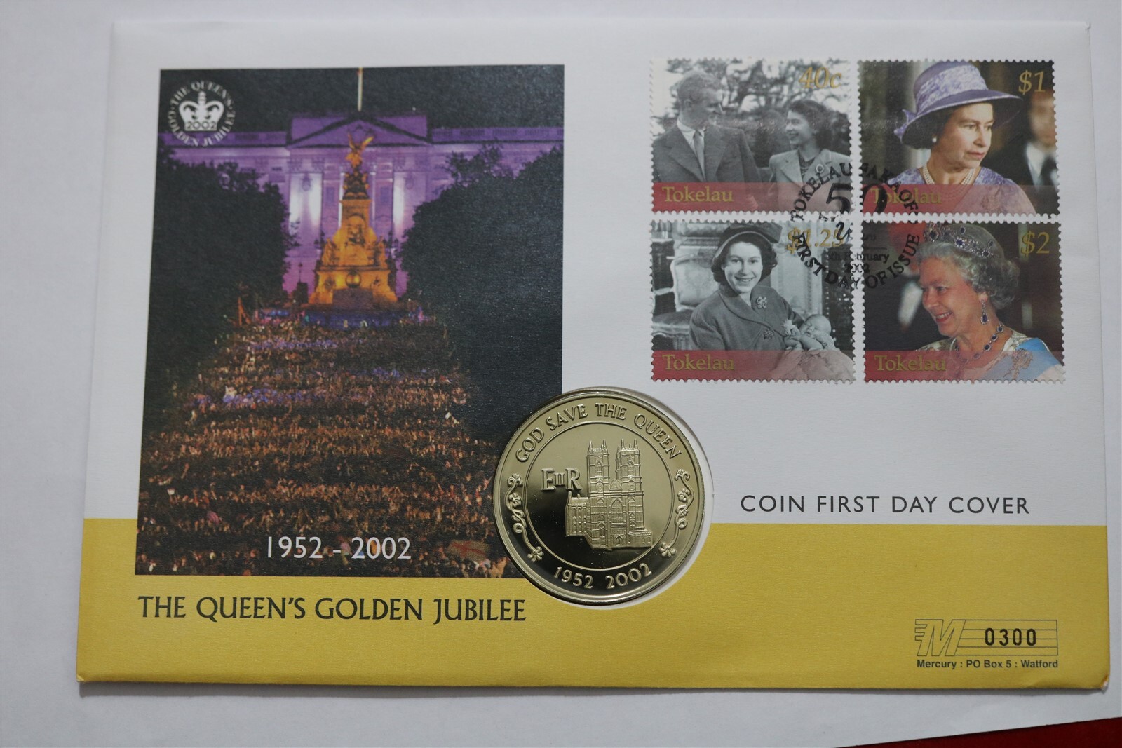 2002 Ascension Island 50p Golden Jubilee Coin Cover B73 #42