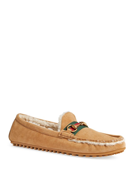 shearling driving moccasins