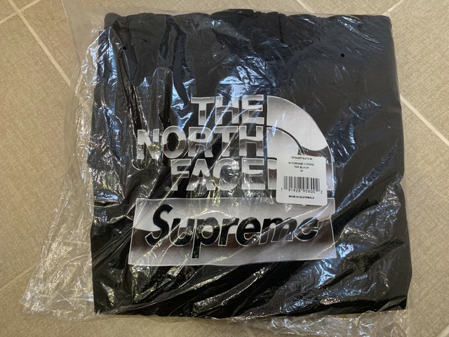 supreme the north face metallic logo hooded sweatshirt black