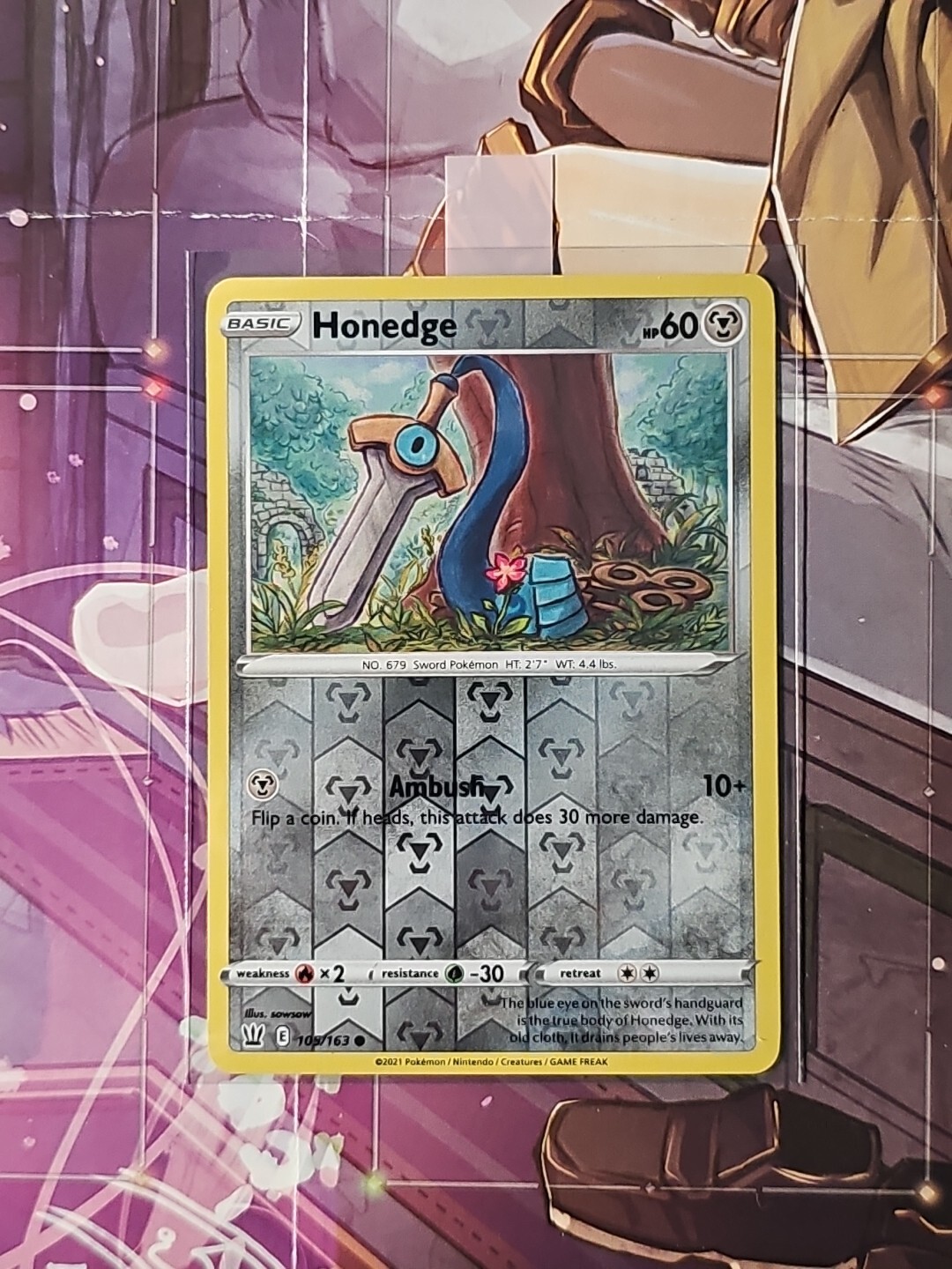Honedge 105/163 - Battle Styles - Reverse Holo - Common - Pokemon Card -