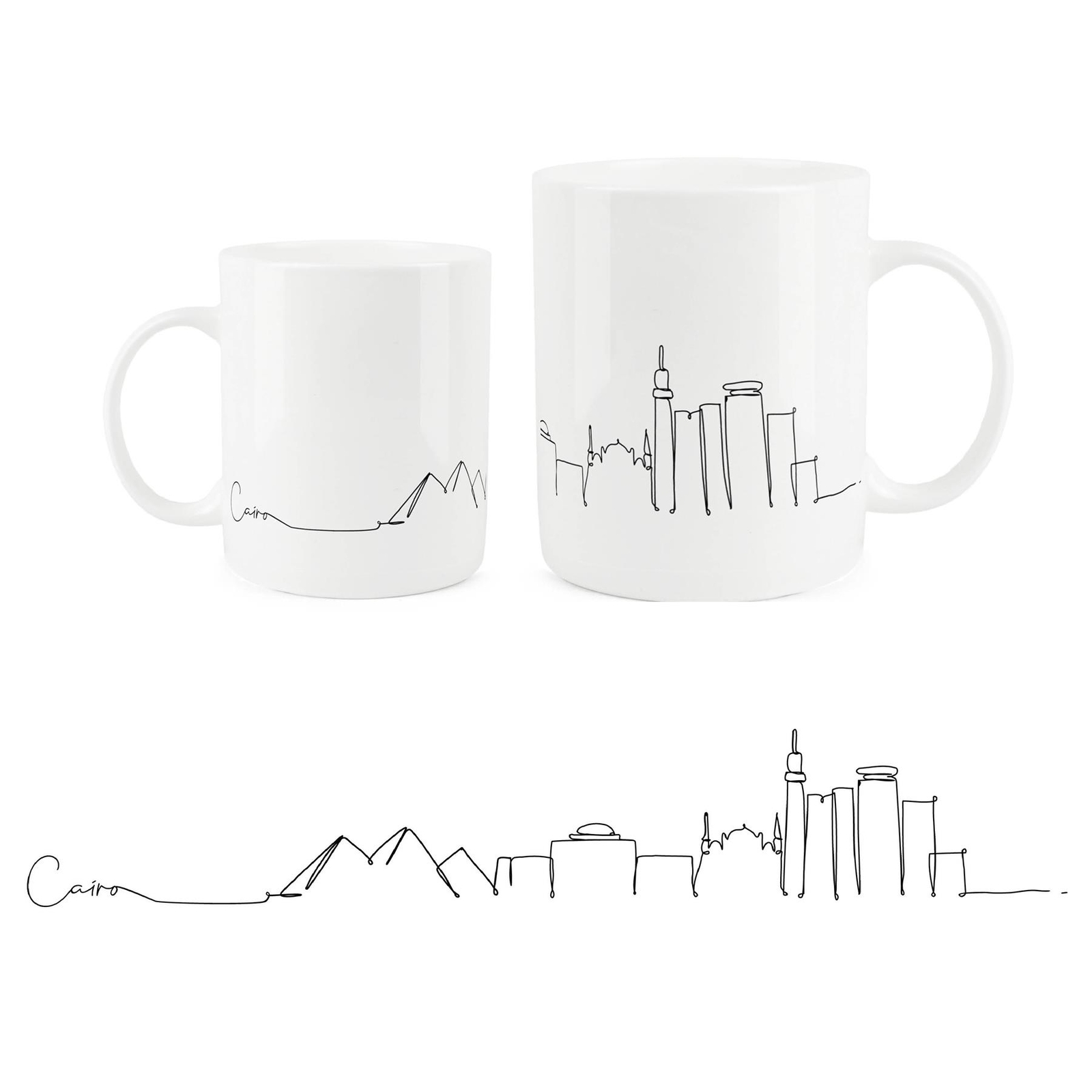 Cairo Skyline Mug - Egypt Bone China Mug Coffee/Tea Present for Travel Lovers