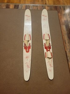 Antique Thompson USA Water Kids SKIDS Skis Standard Combo TB54 White Ash