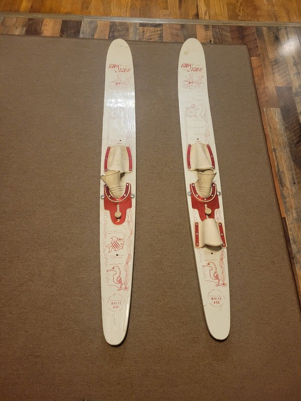 Antique Thompson USA Water Kids SKIDS Skis Standard Combo TB54 White Ash