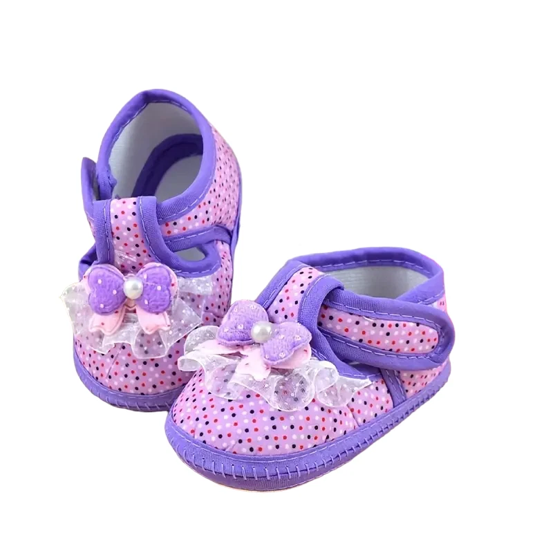 Ligero Antideslizante Bebé Niña Rosa Arco Tenis Zapatos - Nuevo - Talla 3.5 Foto 2 de 3