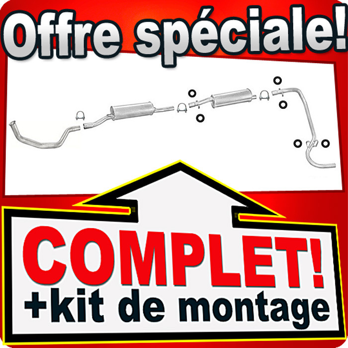 Ligne d'échappement pour Citroën C25 1.9 D et 2.5 D avec silencieux complet en acier