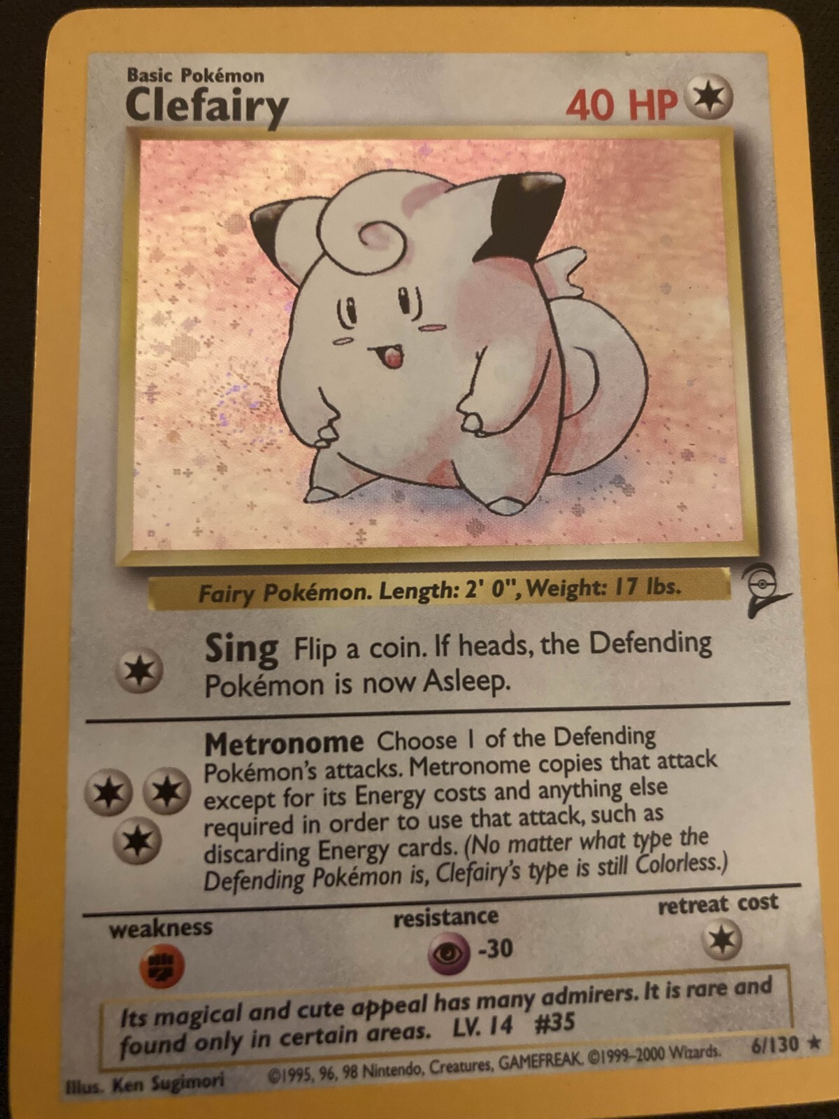 Clefairy 5/102 Base Set Unlimited Holo Rare Pokemon TCG Vintage 1999 WoTC LP
