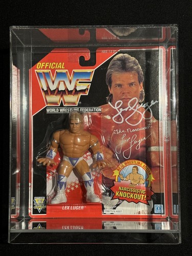 WWF The Narcissist Lex Luger Signed Hasbro Wrestli...