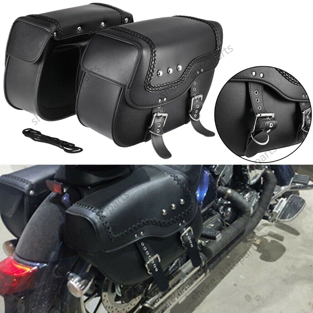Yamaha V Star XVS Luggage Side Saddlebags Tool Bags for 650 950 1100 1300 Custom Models-image