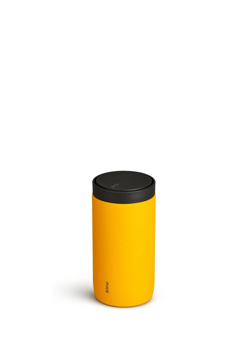 BMW Genuine Thermo Mug Push Yellow Tea Coffee Thermal Cup Travel 