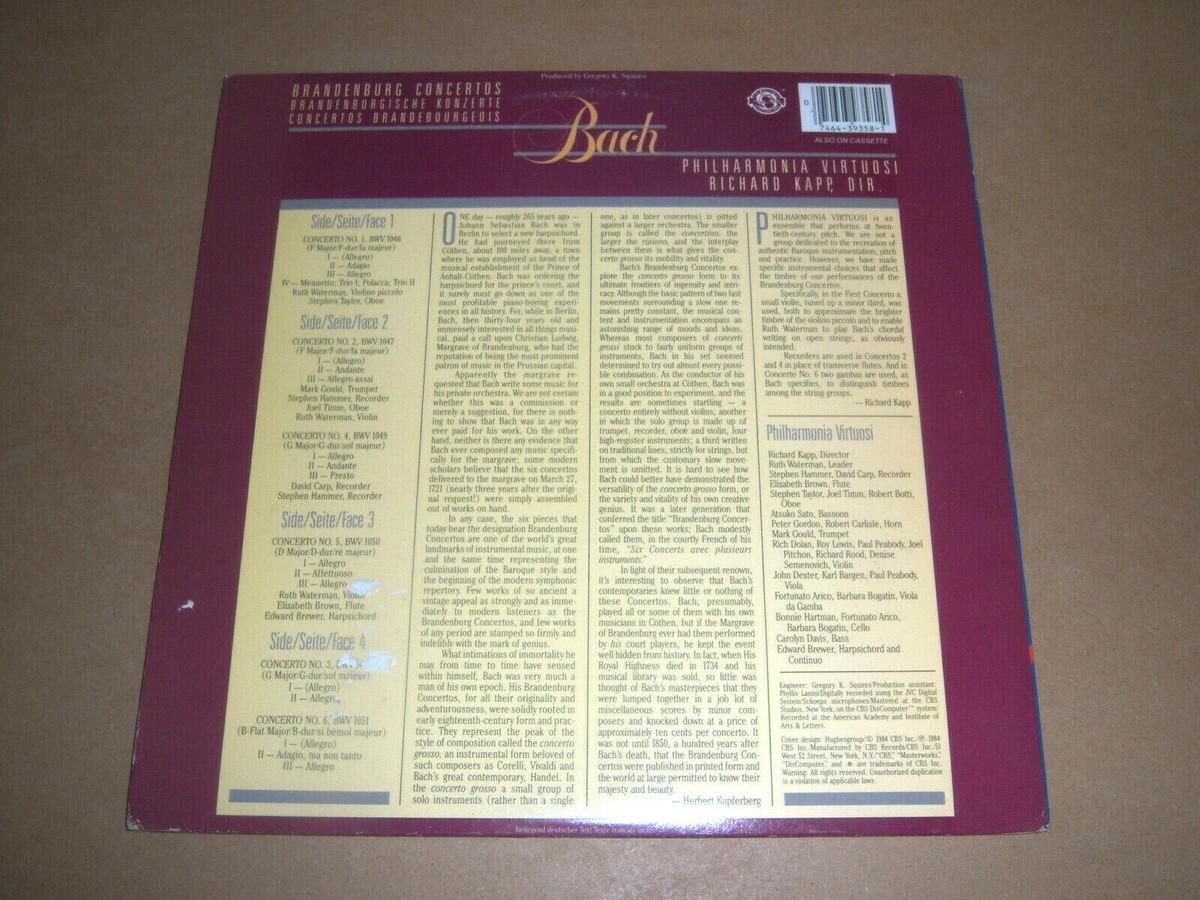 JS Bach Brandenburg Concertos 1984 CBS Masterworks M2X 39358 Stereo 2LP VG+ NM | eBay the-army-maintenance-management-system-tamms-users-manual