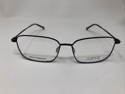 ASPIRE EYEGLASSES FRAME RICH BLACK MATTE 54-16-140 BETA TITANIUM KZ88
