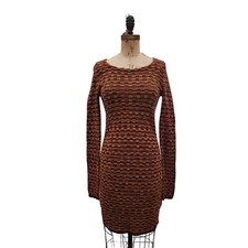 Alice + Olivia Harriet Scoop Neck Geometric Sweater Dress Wool Cashmere S EUC