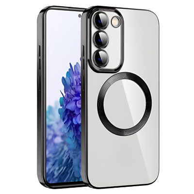 For Samsung Galaxy S23 S22 Clear Case Magnetic Mag Safe Plating Shockproof Cover