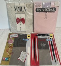 Nylon Stockings  Pantyhose 4 Pair Size B Tall Variety Of Colors/Brands New Pics