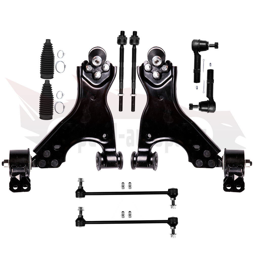 10PCS Front Lower Control Arm & Tie Rod Kit for 2008-2017 Buick Enclave Suspension