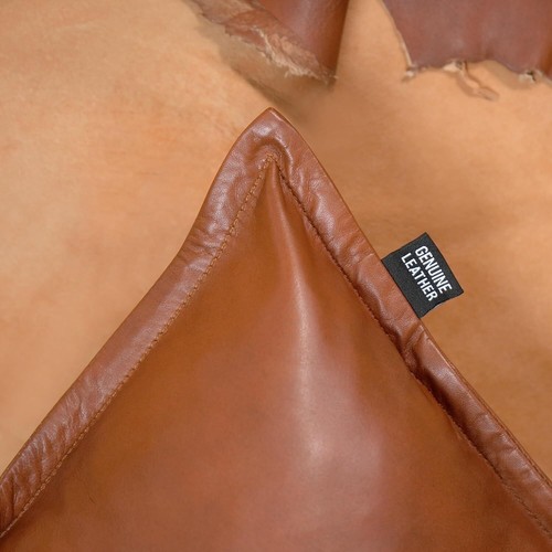 Genuine Leather Pillow Cover Decorative Throw Case for Living Room & Bedroom - Picture 4 of 6