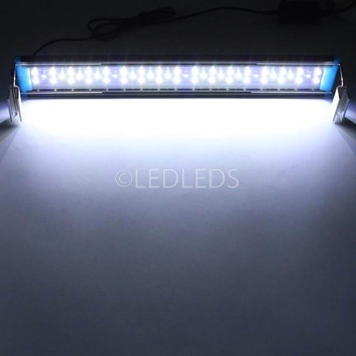 LAMPADA PLAFONIERA 30CM 42 LED 30-40CM ACQUARIO LUCE BIANCA BLU PESCI PIANTE - Foto 6 di 6