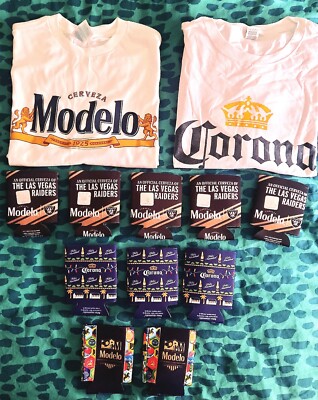 Corona / Modelo Bier Beer Cerveza Coozie + Shirt #  NFL Raiders Las Vegas 
