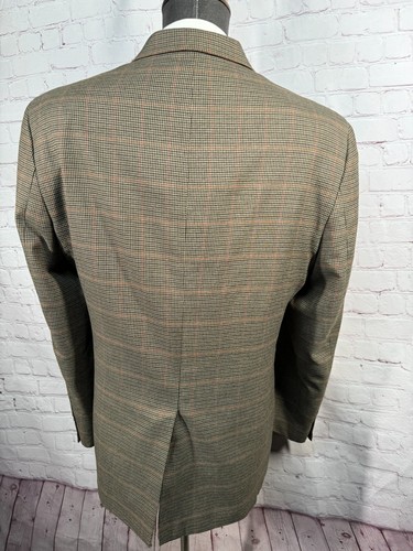 CLUB ROOM Mens Brown HOUNDSTOOTH CHECK REG FIT Sport Coat Blazer Jacket 46R - Picture 5 of 9