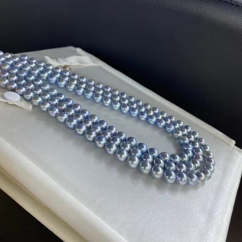 Rare ocean blue Aurora Madama Japanese Akoya saltwater