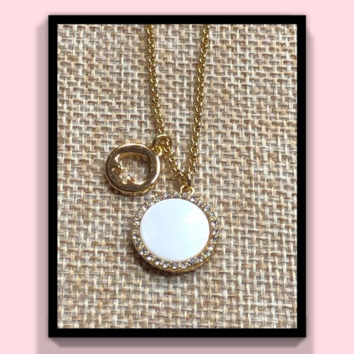 THE SPADE PAVE CHARM NECKLACE GOLD 