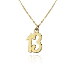 FashionJunkie4Life Gold Plated Number 13 Pendant with 18" Chain