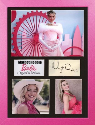 Margot Robbie Barbie handsigniert Tribute montiert/gerahmt A3 COA