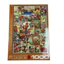 Eurographics Smithsonian Flowers Seed Catalogue Collection Jigsaw Puzzle NEW