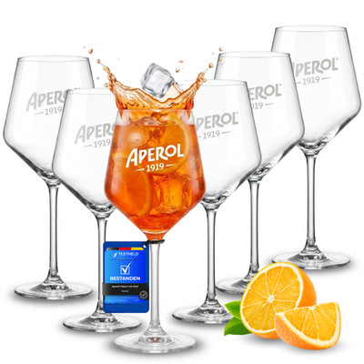 Aperol Spritz Gläser mit 400 ml im 6er Set ideal für Aperoler als Aperol Gadgets