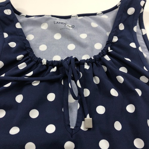 Lands End Small 6-8 Nylon A-Line Tunic Cover Up Swim Dress Pullover Top Blue MIN - Picture 3 of 11