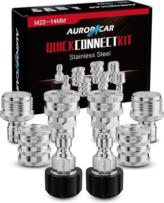 #ad 8PCS Pressure Washer Quick Connect Kit Stainless Steel Adapter Set for Hose Fitt $50.56