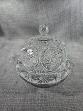 Cloche base cúpula pastel queso grande cristal plomo corte brillante vintage años 30