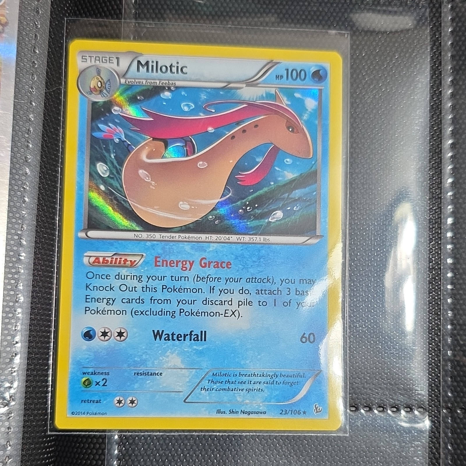 Milotic 23/106 Flashfire Holo Rare Stage 1 100HP Energy Grace Pokémon TCG