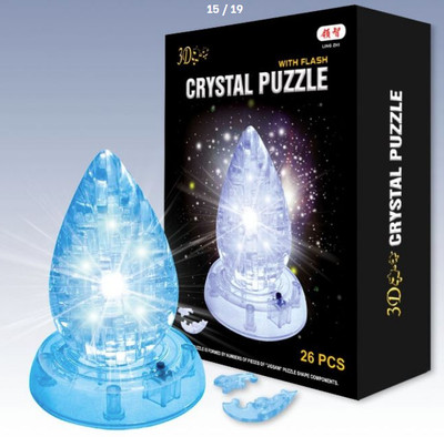 Kreatives 3D Kristall Wassertropfen Puzzle LED Licht 26 Teile Bausteine