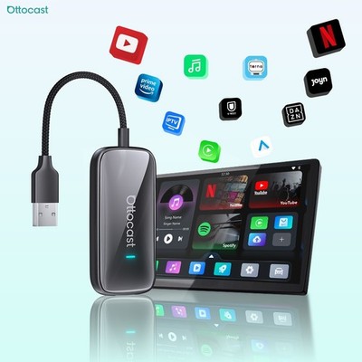 Ottocast Play2Video Ultra All-in-1-Adapter App Hub Wireless Carplay Android Auto