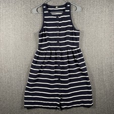 J.Crew Women’s S Navy White Striped Sleeveless Button Front Dress Nautical