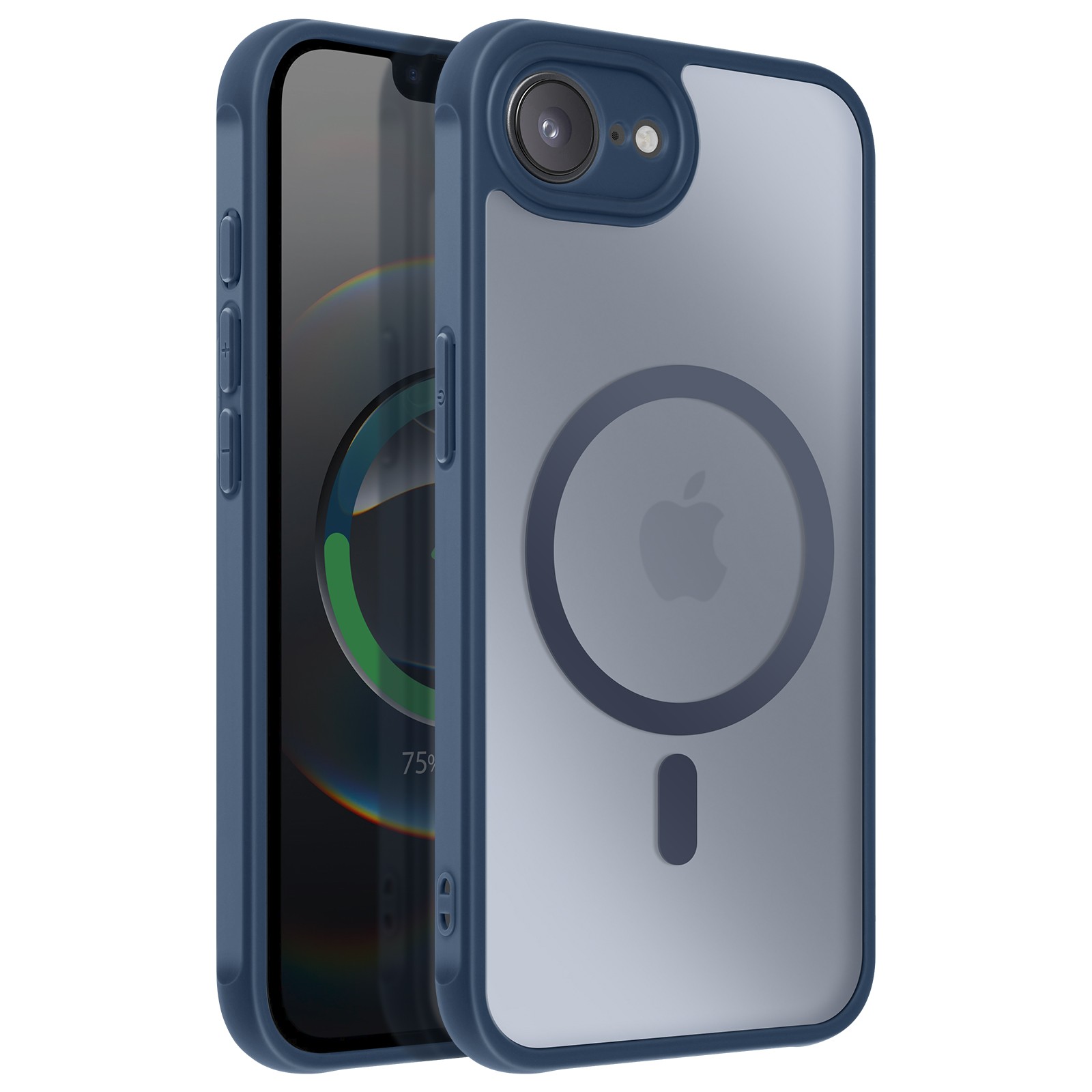 Coque pour iPhone 17e anti-rayures collection Frost rigide bleu
