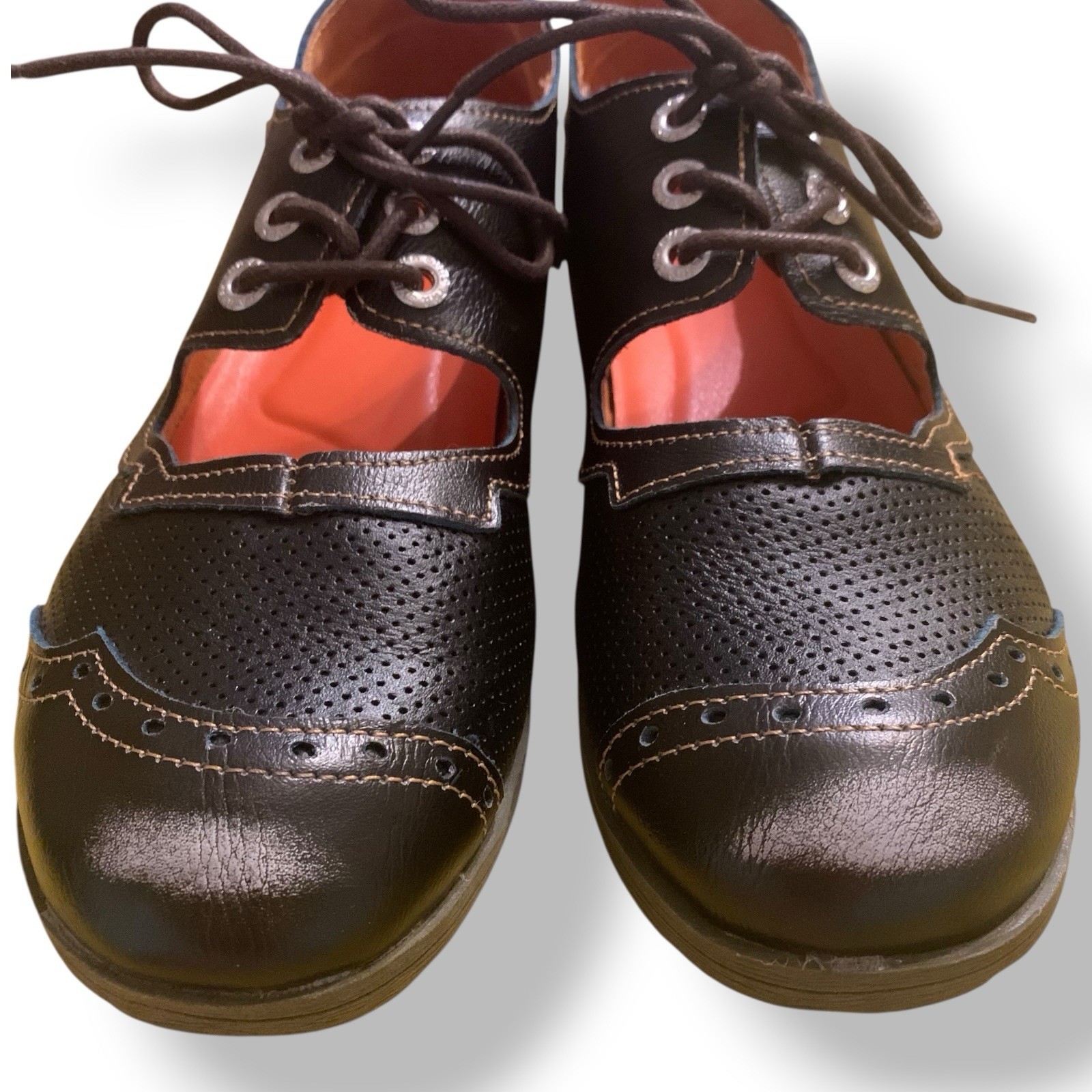 TMA EYES & MAiA Black Hand Stitched Leather Mary Janes Comfort Sz 8 US 39 EU