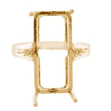 Semi Mount 22X10MM Octagon Shape Faceted Cut Ring Sterling Silver Jewelry