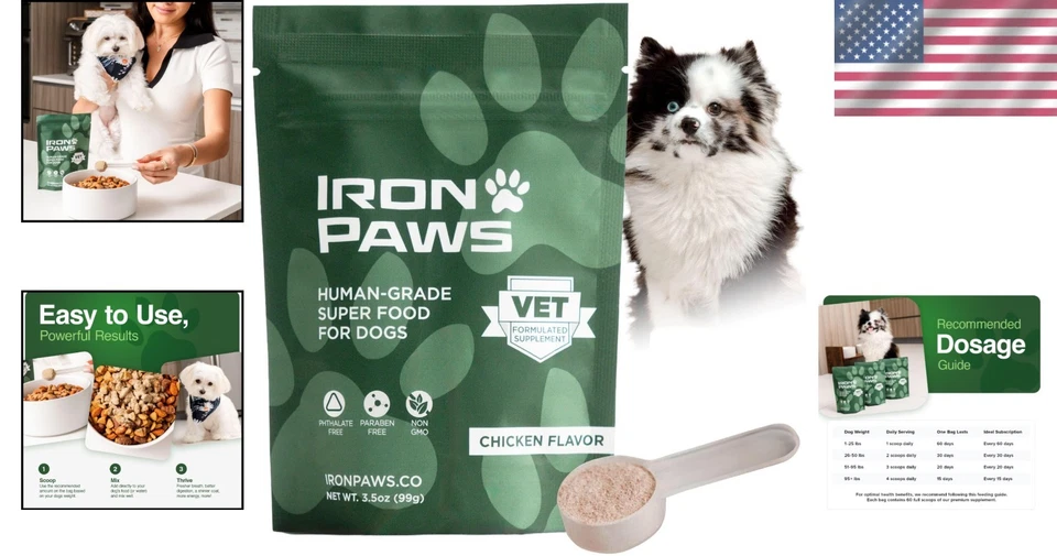 Iron Paws Human-Grade Superfood For Dogs,  Greens Powder Supplement Fo... - Image 2 of 4