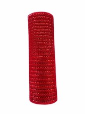 Matte Wide Foil Deco Poly Mesh Ribbon 10 Inches x 30 Feet Wreath Matte Red