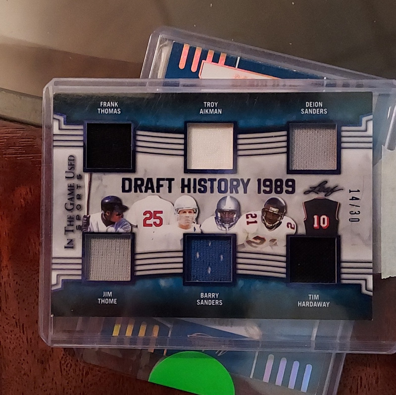 Leaf In The Game Used 2019 Draft History Barry/Deion Auto MEM DH-04 /30