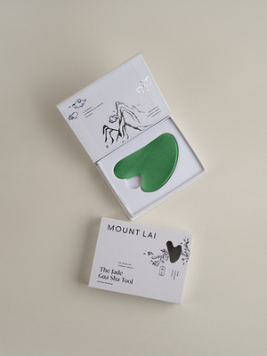Mount Lai Jade Gua Sha Facial Massage Tool   Natural Stone   Open Box