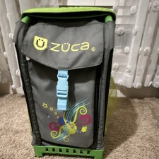 Z ca Ice skating Bag Caddy Gray Green Butterfly Design